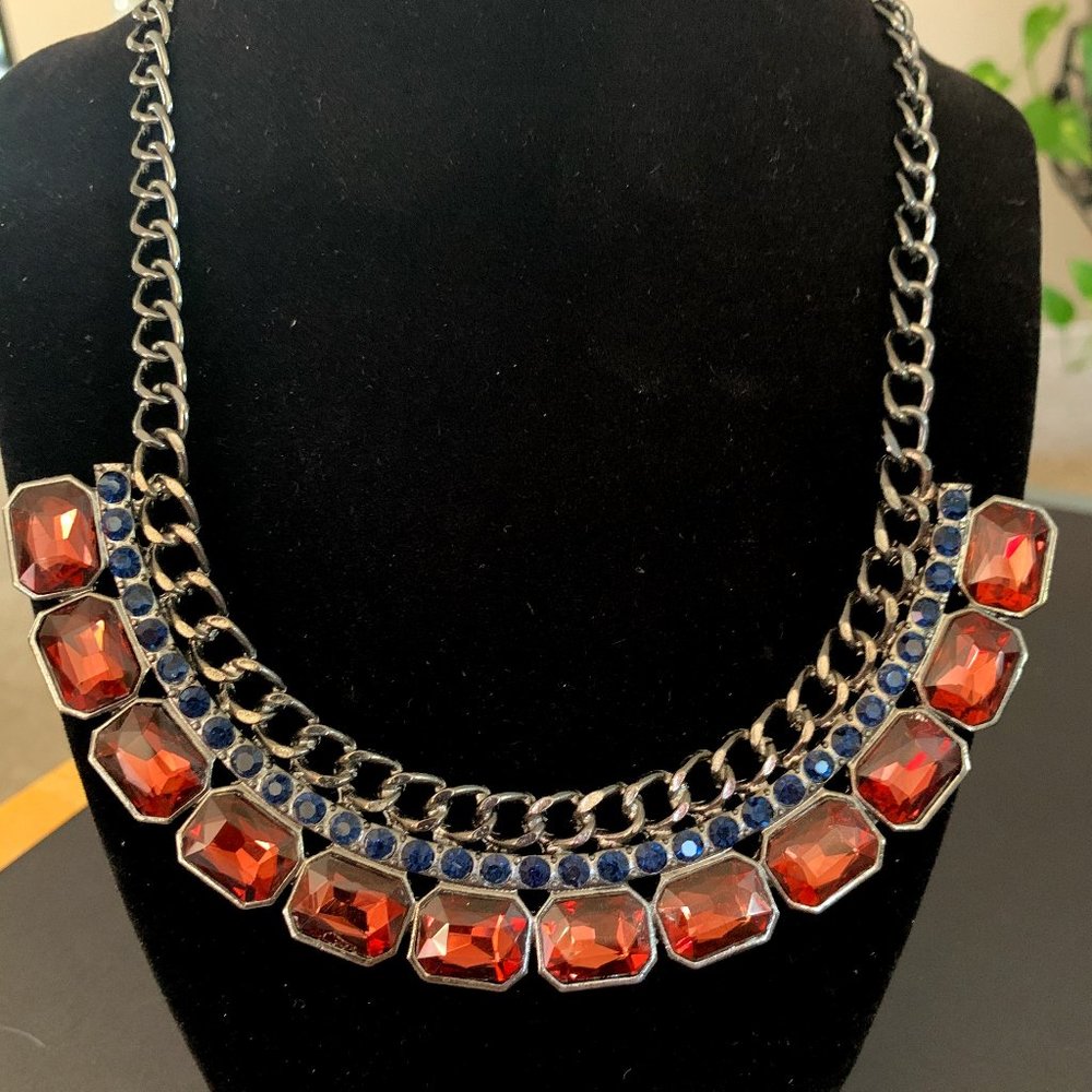 Bronze and Crystal Necklace